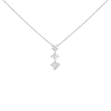 10K Gold 1/5 Cttw Princess Cut Diamond 3 Stone Drop 18
