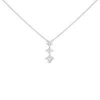 10K Gold 1/5 Cttw Princess Cut Diamond 3 Stone Drop 18