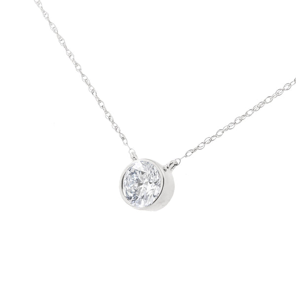 .925 Sterling Silver 1/2 Cttw Diamond Bezel 18