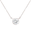 925 sterling silver necklace with bezel-set diamond pendant on 18-inch chain
