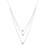 .925 Sterling Silver 1/2 Cttw Round Diamond Medallion Multi-Strand Tri Pendant 18