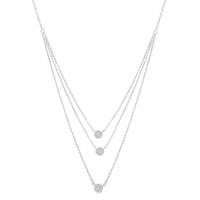 .925 Sterling Silver 1/2 Cttw Round Diamond Medallion Multi-Strand Tri Pendant 18