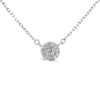 .925 Sterling Silver 1/2 Cttw Round Diamond Medallion Multi-Strand Tri Pendant 18