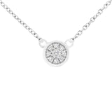 10K White Gold 1/4 Cttw Diamond Flower Pendant Necklace (I-J Color, I2-I3 Clarity) - Adjustable 16-18