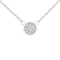10K White Gold 1/4 Cttw Diamond Flower Pendant Necklace (I-J Color, I2-I3 Clarity) - Adjustable 16-18
