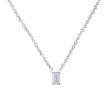 14K White Gold 1/3 Cttw Emerald Shape Solitaire Diamond 18