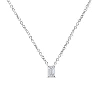 14K White Gold 1/3 Cttw Emerald Shape Solitaire Diamond 18