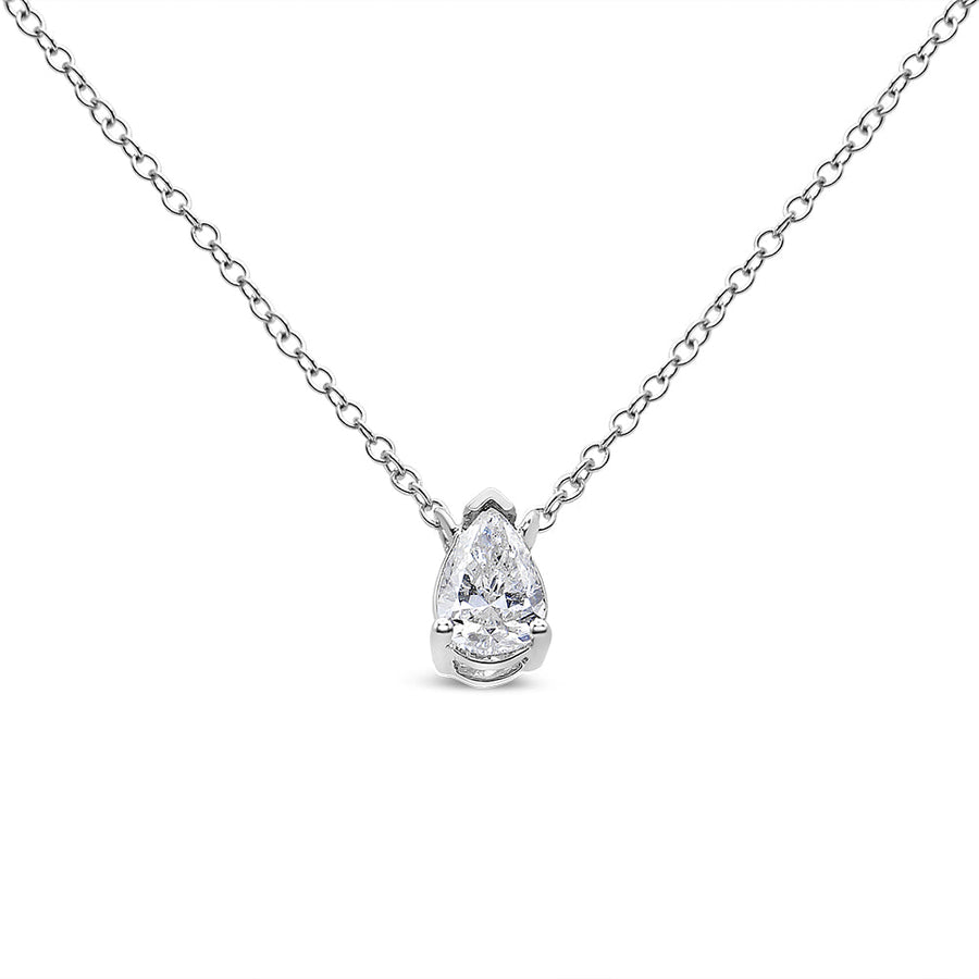 .925 Sterling Silver Miracle Set Princess-Cut Diamond Solitaire Stud Earrings (H-I Color, I1-I2 Clarity)