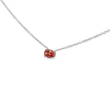 14K White Gold 3/8 Cttw Lab Grown Pink Oval Solitaire Diamond East West 18