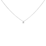 14K white gold necklace with pear lab grown diamond solitaire pendant thumbnail 1
