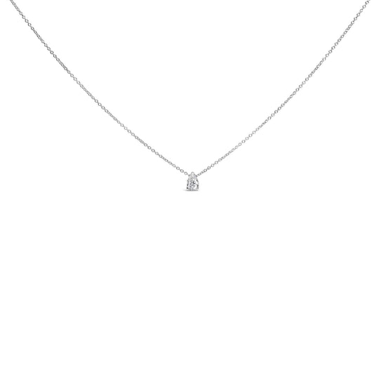 14K White Gold Pear Shape Lab Grown Diamond Solitaire Pendant Necklace (F-G Color, VS2-SI1 Clarity)-0