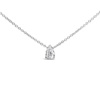 14K White Gold Pear Shape Lab Grown Diamond Solitaire Pendant Necklace (F-G Color, VS2-SI1 Clarity)
