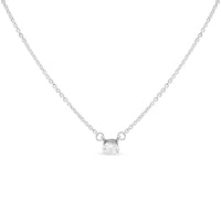 14K White Gold 1/4 Cttw Lab Grown Oval Solitaire Diamond East West 18