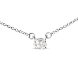 14K White Gold 1/4 Cttw Lab Grown Oval Solitaire Diamond East West 18
