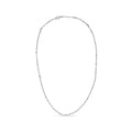 14K white gold necklace with 11 round bezel-set diamond stones