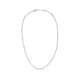 14K white gold necklace with 11 round bezel-set diamond stones thumbnail 1
