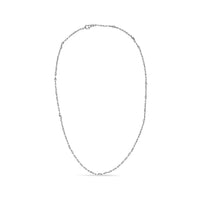 14K White Gold Bezel Set 1.00 Cttw Diamond 11 Station Necklace