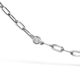 14K White Gold Bezel Set 1.00 Cttw Diamond 11 Station Necklace-1 thumbnail 2