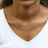 14K White Gold Bezel Set 1.00 Cttw Diamond 11 Station Necklace-2 thumbnail 3