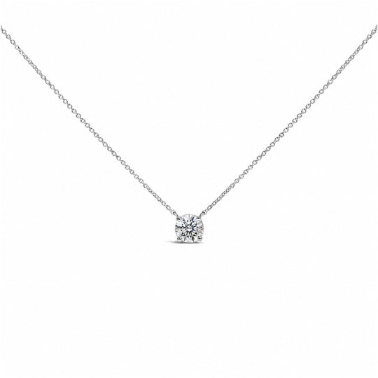 14K White Gold 1.00 Cttw Lab Grown Diamond Solitaire Pendant-0