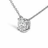 14K White Gold 1.00 Cttw Lab Grown Diamond Solitaire Pendant-3 thumbnail 4