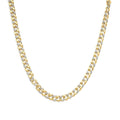 14K yellow gold Cuban link necklace with 1.0 ctw diamond stones