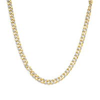 14K Yellow Gold Plated .925 Sterling Silver 1.0 Cttw Diamond Cuban Link Necklace (I-J Color, I3 Clarity) - 18