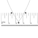 .925 Sterling Silver 5/8 Cttw Black Diamond 3 Station with Halo Necklace-4 thumbnail 5