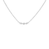 Sterling Silver 1/5 Cttw Lab Grown Diamond 3 Stone Station Necklace-1 thumbnail 2