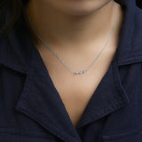 Sterling Silver 1/5 Cttw Lab Grown Diamond 3 Stone Station Necklace-2 thumbnail 3