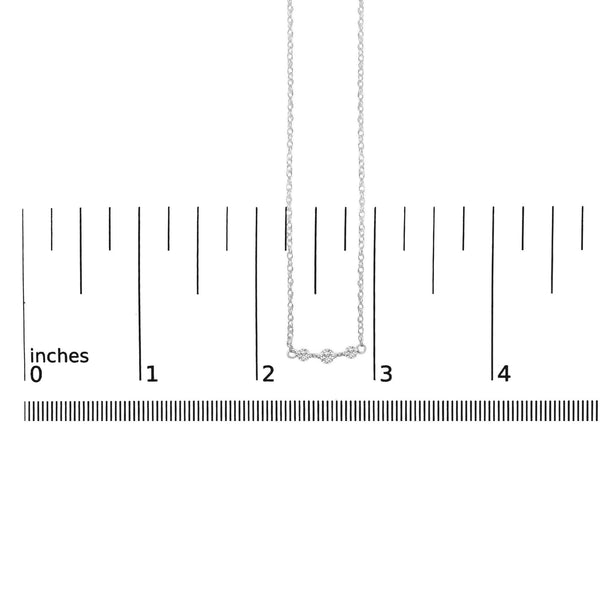Sterling Silver 1/5 Cttw Lab Grown Diamond 3 Stone Station Necklace