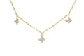 14K yellow gold paperclip necklace with diamond butterfly stations