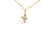 14KT Yellow Gold 1/2 Cttw Diamond Butterfly Station Paperclip Station Necklace (I-J Color, I1-I2 Clarity) - Adjustable 15