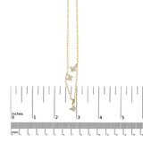14KT Yellow Gold 1/2 Cttw Diamond Butterfly Station Paperclip Station Necklace (I-J Color, I1-I2 Clarity) - Adjustable 15