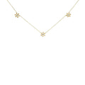 10K Yellow Gold 1/8 Cttw Diamond Floral Station Chain Necklace (I-J Color, I1-I2 Clarity)-0