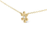 10K Yellow Gold 1/8 Cttw Diamond Floral Station Chain Necklace (I-J Color, I1-I2 Clarity)-3 thumbnail 4