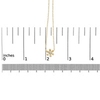 10K Yellow Gold 1/8 Cttw Diamond Floral Station Chain Necklace (I-J Color, I1-I2 Clarity)