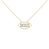 14K yellow gold Boss pendant necklace with round diamond accent stones thumbnail 1