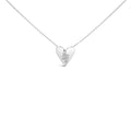 .925 Sterling Silver Diamond Broken Heart Pendant Necklace (H-I Color, I1-I2 Clarity) - 18" Inches-0