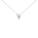 .925 Sterling Silver Diamond Broken Heart Pendant Necklace (H-I Color, I1-I2 Clarity) - 18