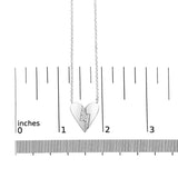 .925 Sterling Silver Diamond Broken Heart Pendant Necklace (H-I Color, I1-I2 Clarity) - 18
