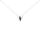 925 sterling silver necklace with heart blue diamond broken heart pendant thumbnail 1
