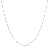 14K White Gold 1/2 Cttw Diamond Bezel Station Paperclip Chain Necklace (H-I Color, SI1-SI2 Clarity) - 18