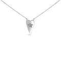 .925 Sterling Silver Diamond Heart with Star Pendant Necklace-0