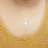 .925 Sterling Silver Diamond Heart with Star Pendant Necklace-2 thumbnail 3