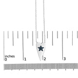 .925 Sterling Silver Blue Diamond Heart with Star Pendant Necklace-4 thumbnail 5