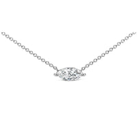 14K White Gold 1/2 Cttw Marquise Lab-Grown Diamond East West Solitaire 18