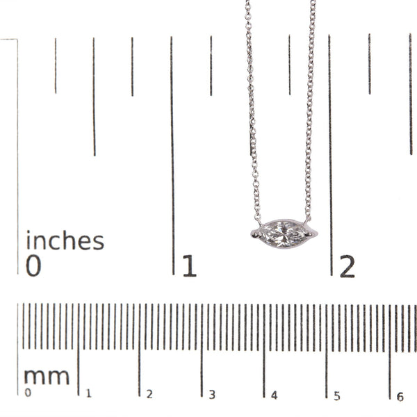 14K White Gold 1/2 Cttw Marquise Lab-Grown Diamond East West Solitaire 18