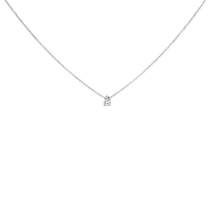 14K White Gold 1/2 Cttw Pear Shape Lab-Grown Diamond 3-Prong Solitaire Pendant Necklace 18 Inch (F-G Color, VS2-SI1 Clarity)-1