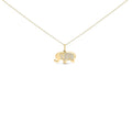 10K yellow gold elephant pendant necklace with 1/5 carat diamond accents